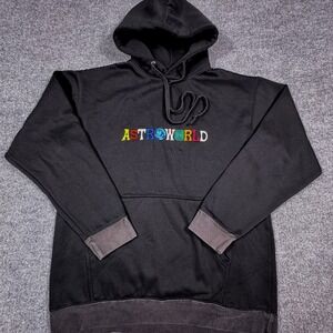 Travis Scott Astroworld Wish You Were Here Hoodie Black Embroidered Logo Large
